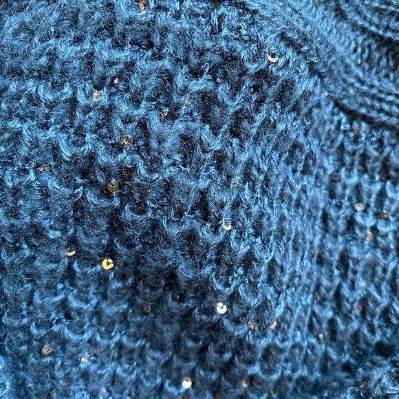 Candies gray long cardigan sweater with gold sequins - Picture 2 of 5